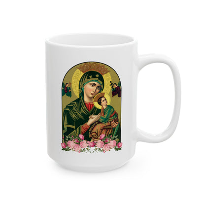 Our Lady of Perpetual Help Ceramic Mug (11oz, 15oz) - Religious gift idea for Catholics - The blessed Virgin Mary