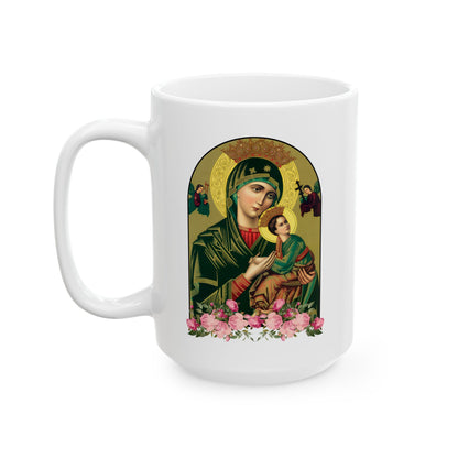 Our Lady of Perpetual Help Ceramic Mug (11oz, 15oz) - Religious gift idea for Catholics - The blessed Virgin Mary