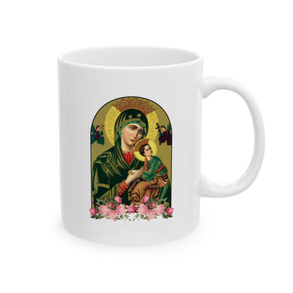 Our Lady of Perpetual Help Ceramic Mug (11oz, 15oz) - Religious gift idea for Catholics - The blessed Virgin Mary